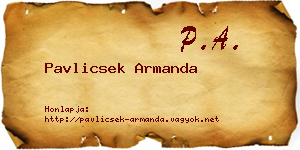 Pavlicsek Armanda névjegykártya